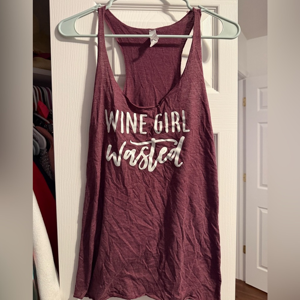 Bella Canvas Red Sleeveless Tank Top Wine-Themed